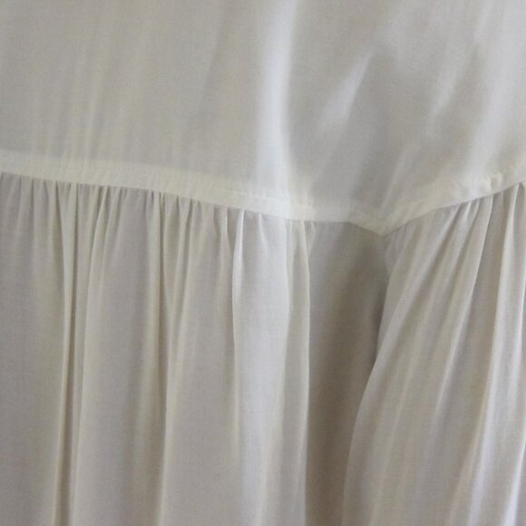 IRIS SETLAKWE White Bamboo Rayon Pleated Poet Tunic Blouse TOP FLOWING - Picture 5 of 9